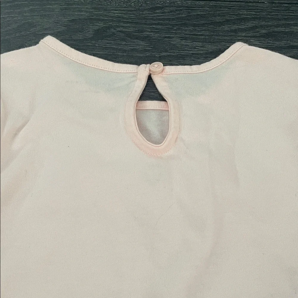 NWT Janie and Jack Light Pink Long Sleeve Kids Tee with Flamingo Design - Picture 6 of 6